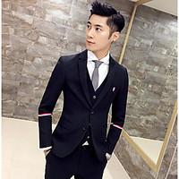 mens work simple spring blazer solid shirt collar long sleeve short co ...