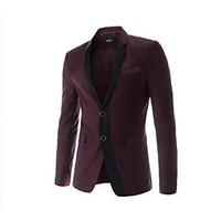 mens going out vintage spring blazer color block shirt collar long sle ...