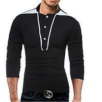 mens casualdaily simple spring fall polo polka dot shirt collar long s ...