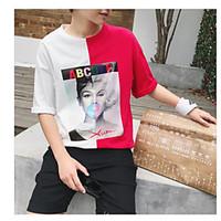 mens officecareer vintage t shirt color block round neck short sleeve  ...