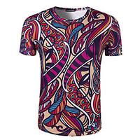 Men\'s Casual/Daily Club Holiday Punk Gothic T-shirt, Print Round Neck Short Sleeve Multi-color Cotton