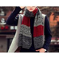 Men Knitwear Scarf, Casual RectanglePrint