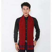 Men Wool Scarf, Casual RectangleSolid