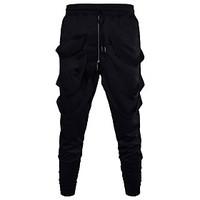 mens mid rise strenchy loose active pants active simple loose harem pu ...