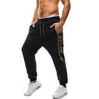 Men\'s Solid Casual / Sport Sweatpants, Cotton Black / Gray