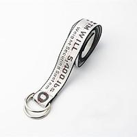 Men and women fashion joker 2-ring canvas belt cloth belt fashion cowboy belt buckle letters