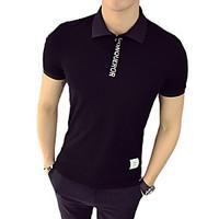 mens officecareer casual simple polo solid shirt collar short sleeve p ...