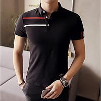 mens officecareer casual simple polo solid shirt collar short sleeve p ...