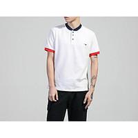 Men\'s Casual Simple Summer Shirt, Solid Shirt Collar Short Sleeve Cotton