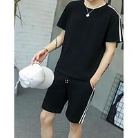 mens athletic vintage t shirt solid striped round neck short sleeve co ...