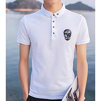 mens daily simple polo solid shirt collar short sleeve cotton