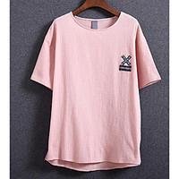 mens daily simple t shirt pattern round neck short sleeve cotton