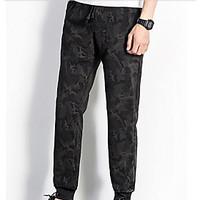 mens mid rise strenchy sweatpants pants simple loose camouflage