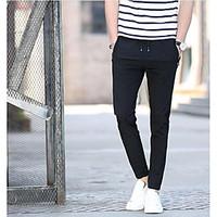 mens mid rise micro elastic sweatpants pants simple slim solid