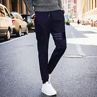 mens mid rise micro elastic loose pants street chic simple relaxed sol ...