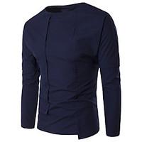 mens casualdaily simple street chic active all seasons shirt solid rou ...