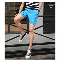 mens mid rise inelastic shorts pants simple loose solid