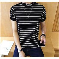 mens casualdaily simple spring t shirt solid round neck short sleeve c ...