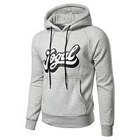 mens casualdaily sports hoodie letter hooded inelastic polyester long  ...