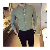 mens casualdaily simple shirt solid button down collar long sleeve lin ...