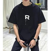 mens casualdaily simple summer t shirt letter round neck short sleeve  ...