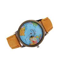 Men\'s Dress Watch Quartz Japanese Quartz Casual Watch World Map Pattern Leather Band Black White Brown Multi-Colored