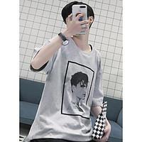 mens casualdaily simple summer t shirt print round neck short sleeve c ...