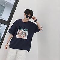 mens casualdaily simple summer t shirt print letter round neck length  ...