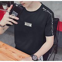 mens casualdaily simple summer t shirt print letter round neck short s ...