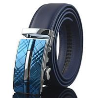 Men\'s Genuine Leather Waist Belt Fashion/Business/Dress/Casual Royal Blue Belts