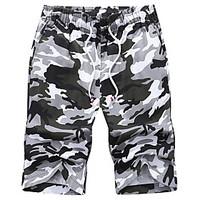 Men\'s Mid Rise Inelastic Straight Active PantsActive Simple Relaxed Straight Camouflage Color 916696