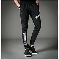 Men\'s Mid Rise Micro-elastic Skinny Pants, Active Pencil Letter