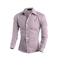 mens casualdaily chinoiserie spring fall shirt solid shirt collar long ...