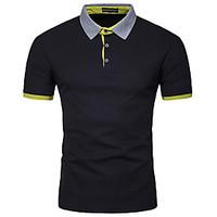 mens officecareer athletic casual simple active summer fall polocolor  ...