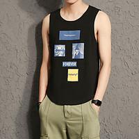 Men\'s Fashion Summer Printed Round Neck Tank Top/ Medium/Plus Size Casual/Daily Simple