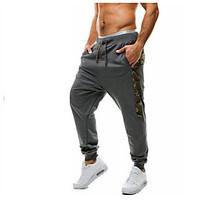 Men\'s Mid Rise Micro-elastic Loose Sweatpants Pants, Sexy Relaxed Camouflage