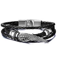Men\'s Casual Leather Bracelets Fashion Hip-Hop Rock Circle Round Jewelry For Birthday Gift Sports Christmas Unique Cool Gifts