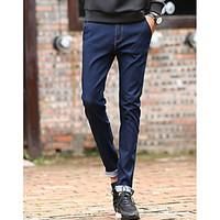 mens mid rise micro elastic skinny pants simple skinny solid