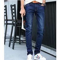 mens mid rise micro elastic skinny pants simple skinny solid