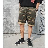 mens mid rise inelastic shorts pants simple straight camouflage