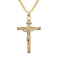 Men\'s Women\'s Pendant Necklaces Pendants Stainless Steel Cross Cross Classic Gold Jewelry Daily Casual 1pc
