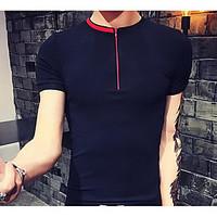 mens casualdaily simple active t shirt solid round neck short sleeve c ...