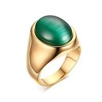 Men\'s Titanium Steel / Opal Ring Vintage Green Statement Rings Party / Daily / Casual 1pc Statement Rings