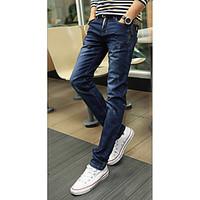 Men\'s Solid Casual JeansCotton Blue / Gray