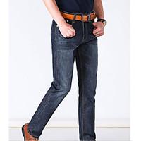 mens high rise micro elastic jeans pants simple slim solid