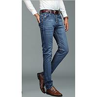 Men\'s Solid Formal JeansCotton Blue