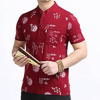 mens going out casualdaily vintage chinoiserie summer fall t shirtprin ...