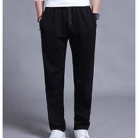 mens mid rise micro elastic chinos pants simple loose solid