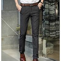 mens low rise inelastic chinos pants street chic straight solid