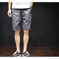 mens mid rise micro elastic shorts pants street chic loose solid